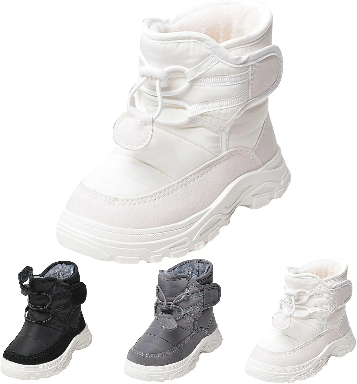 Toddler Snow Booties Open Toe Winter Ski Shoes Boys Kids Childrens Soft Sole Non Slip Fuzzy Warm Shoes Fashion Comfy