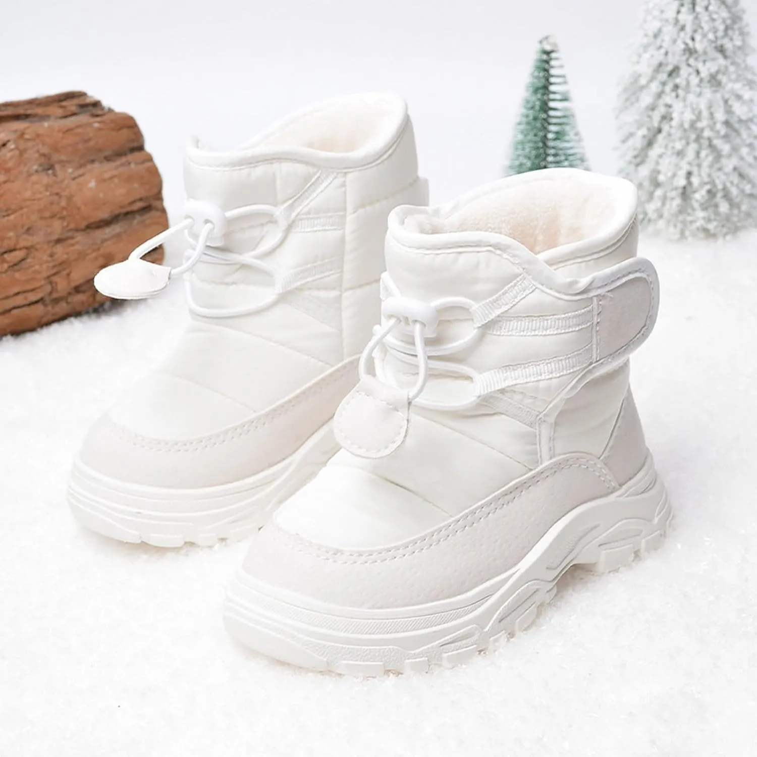 Toddler Snow Booties Open Toe Winter Ski Shoes Boys Kids Childrens Soft Sole Non Slip Fuzzy Warm Shoes Fashion Comfy