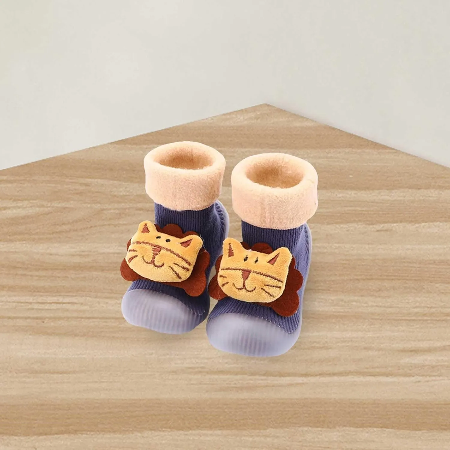 Toddler Sock Shoes Baby Walking Shoe Fuzzy Socks Bootie Non Slip Soft Rubber Sole Sneakers Cozy Warm Prewalker Shoes