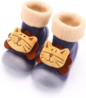 Toddler Sock Shoes Baby Walking Shoe Fuzzy Socks Bootie Non Slip Soft Rubber Sole Sneakers Cozy Warm Prewalker Shoes