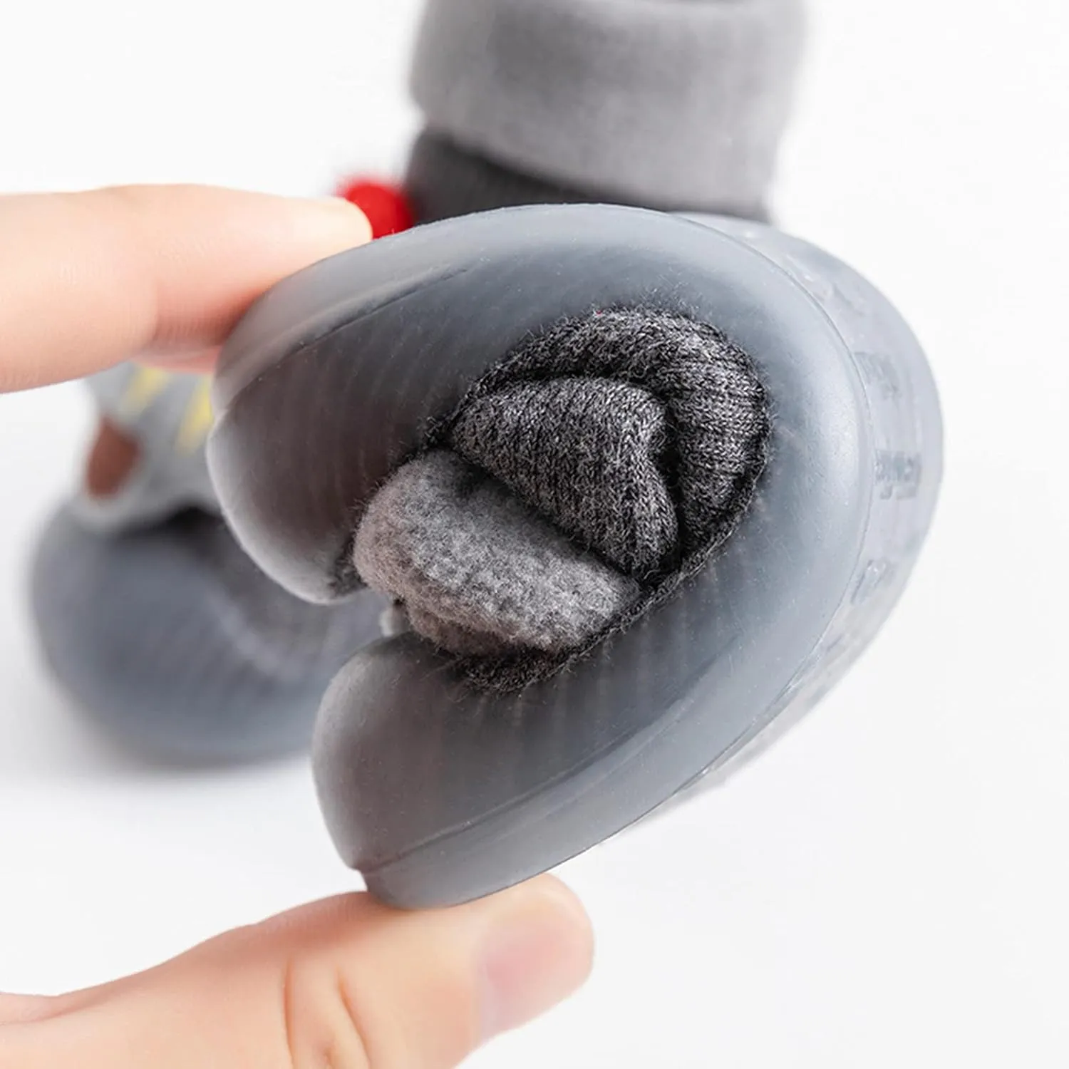 Toddler Sock Shoes Soft Rubber Sole Baby Walking Shoes Slip On Floor Slippers Fuzzy Socks Bootie for Newborn Infant