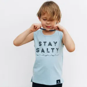 Trilogy Design Co - Stay Salty Muscle Tank in Baby Blue