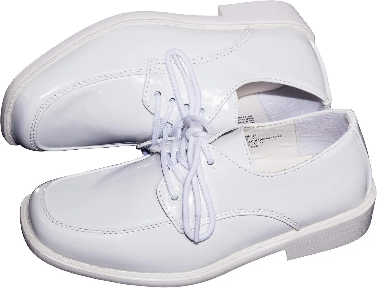 Tuxgear Boys Square Toe Patent Leather Shiny Tuxedo Shoes