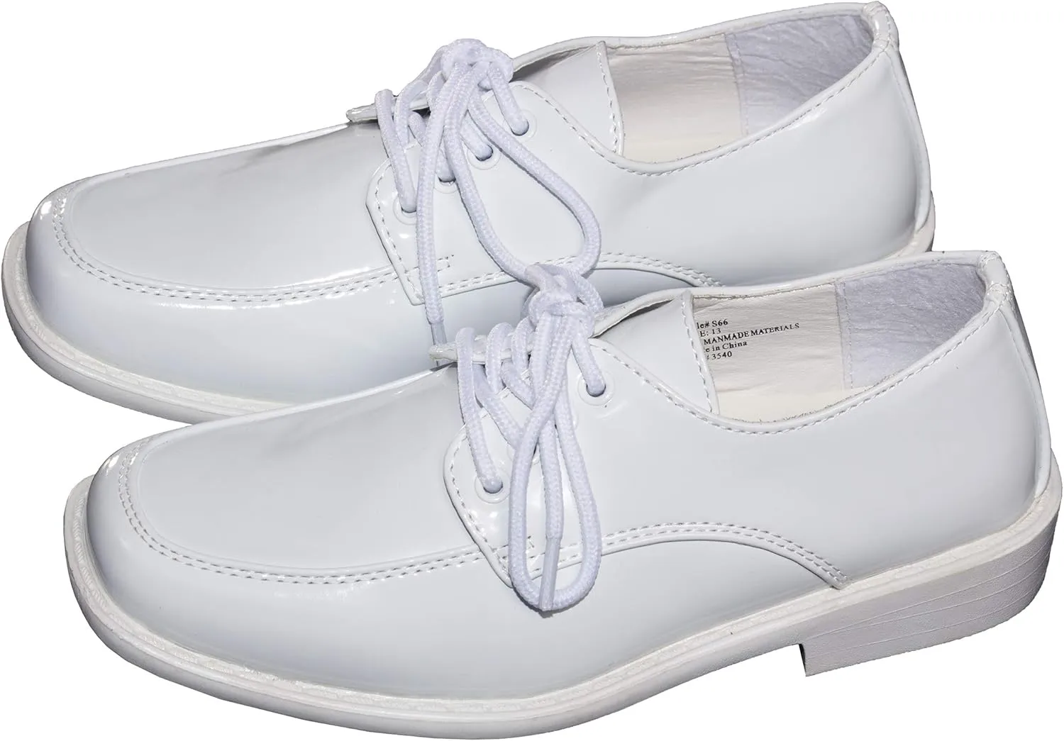 Tuxgear Boys Square Toe Patent Leather Shiny Tuxedo Shoes