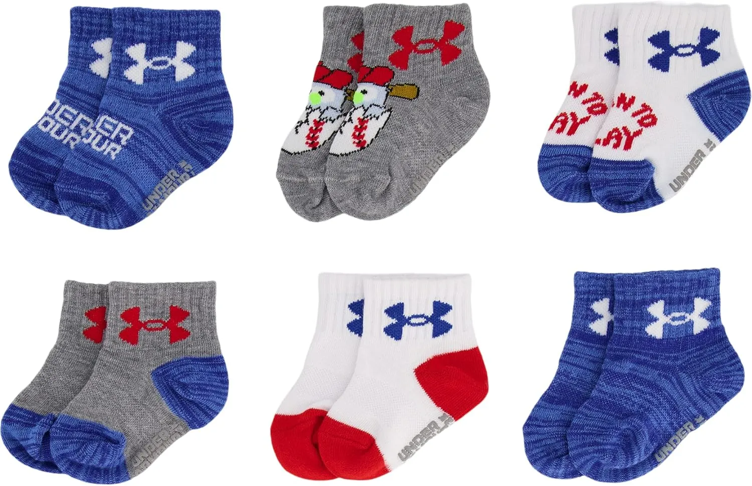 Under Armour Baby Boys' Multi Pack Printed Quarter Sock