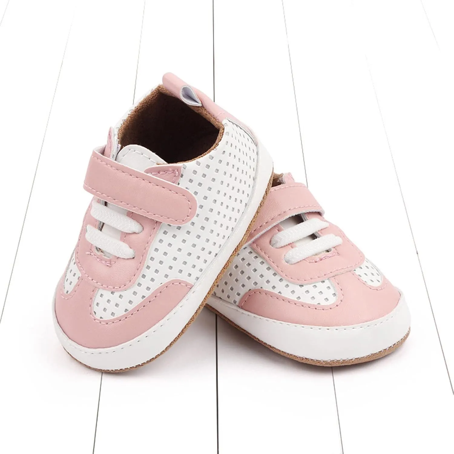 Unisex Baby Boys Girls Sneakers Infant Toddler Non-Slip Soft Rubber Sole Lightweight First Walking Sports Shoes