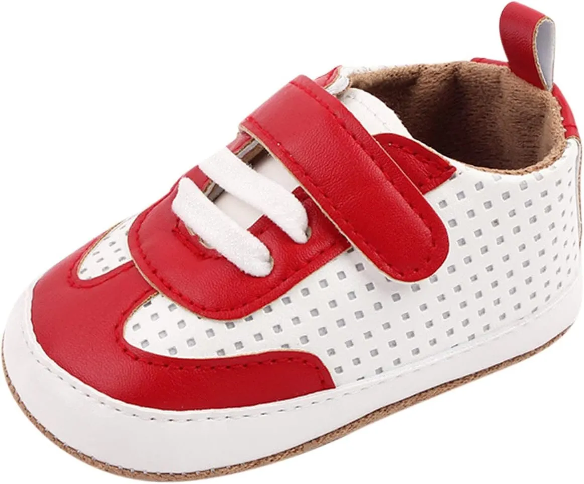 Unisex Baby Boys Girls Sneakers Infant Toddler Non-Slip Soft Rubber Sole Lightweight First Walking Sports Shoes