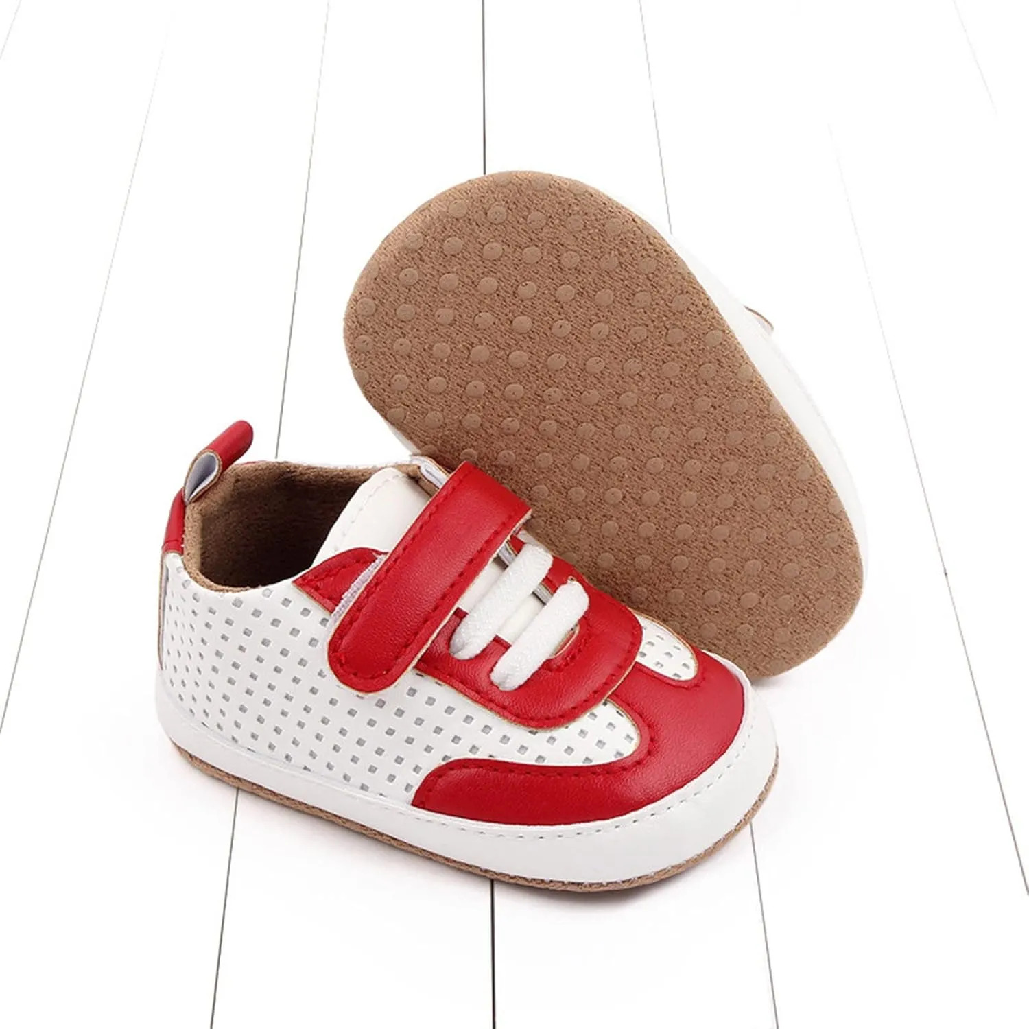 Unisex Baby Boys Girls Sneakers Infant Toddler Non-Slip Soft Rubber Sole Lightweight First Walking Sports Shoes