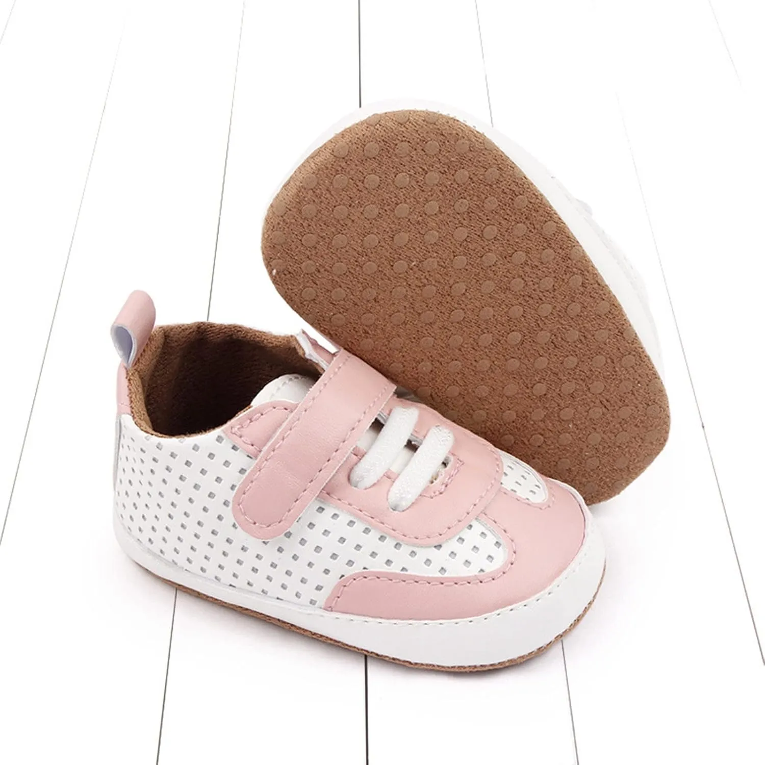 Unisex Baby Boys Girls Sneakers Infant Toddler Non-Slip Soft Rubber Sole Lightweight First Walking Sports Shoes