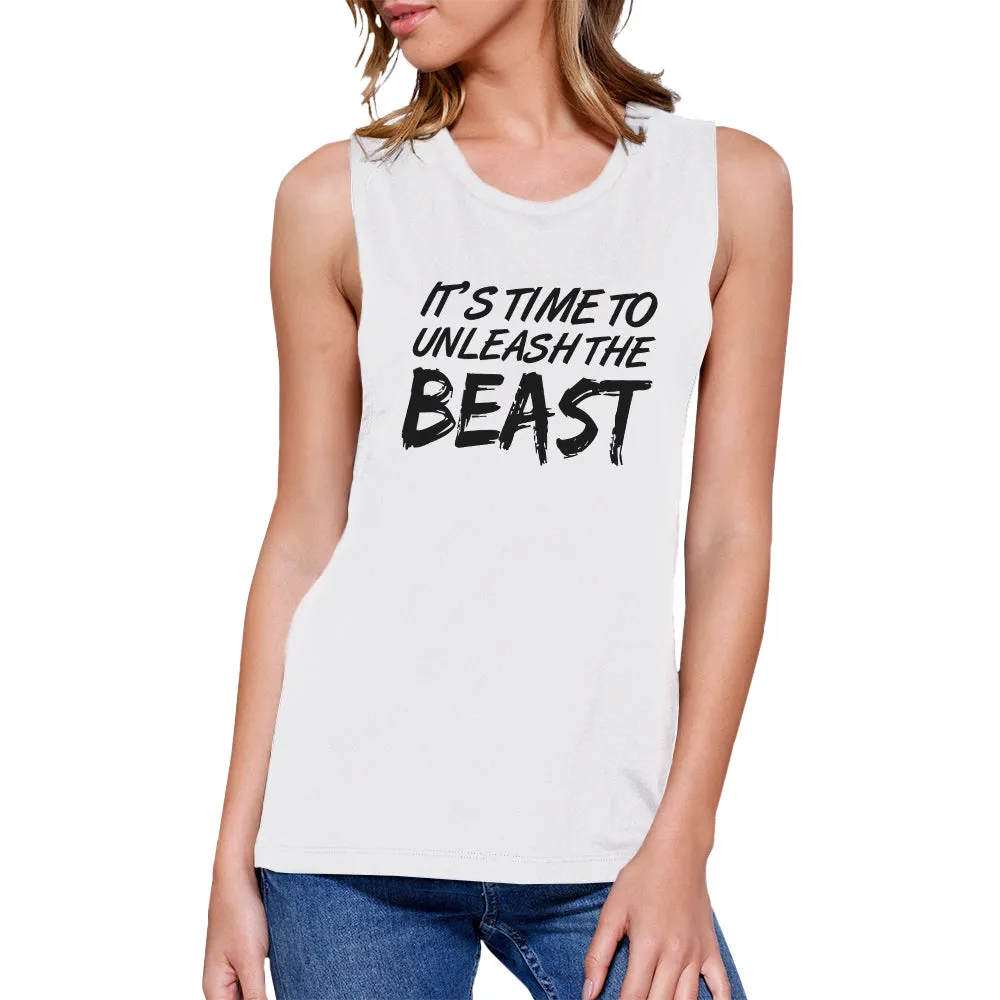 Unleash Beast Womens Funny Saying Muscle Shirt For Gym Workout Gift