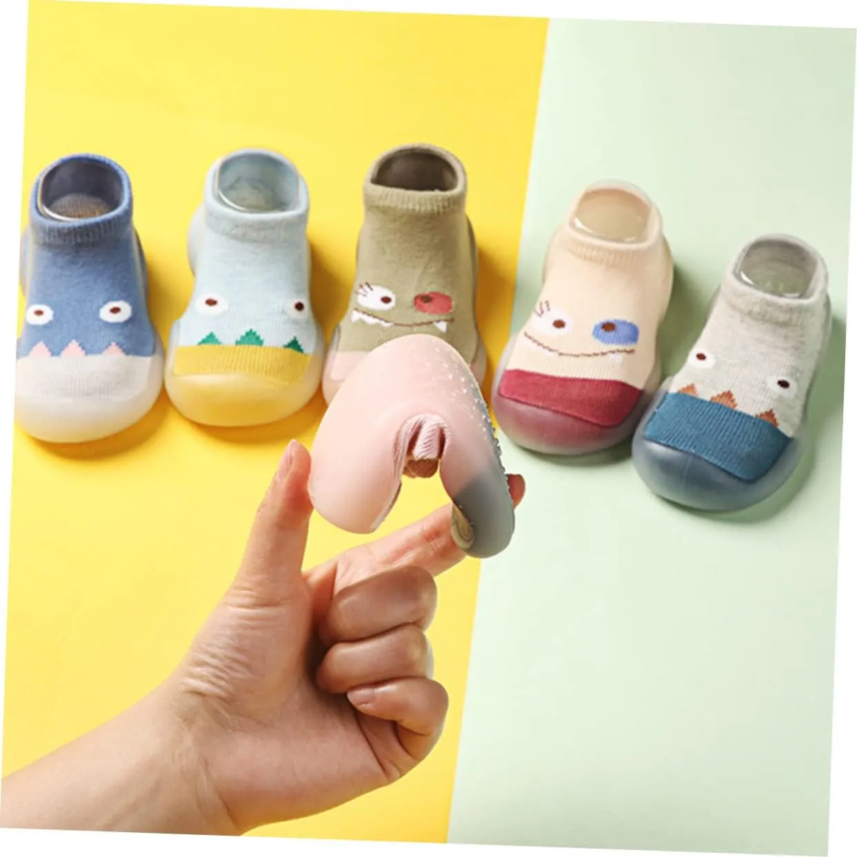 VALICLUD Socks Walking Slipper Socks Knitted Non Socks Soft First White Shoes Shoe Socks for Grip