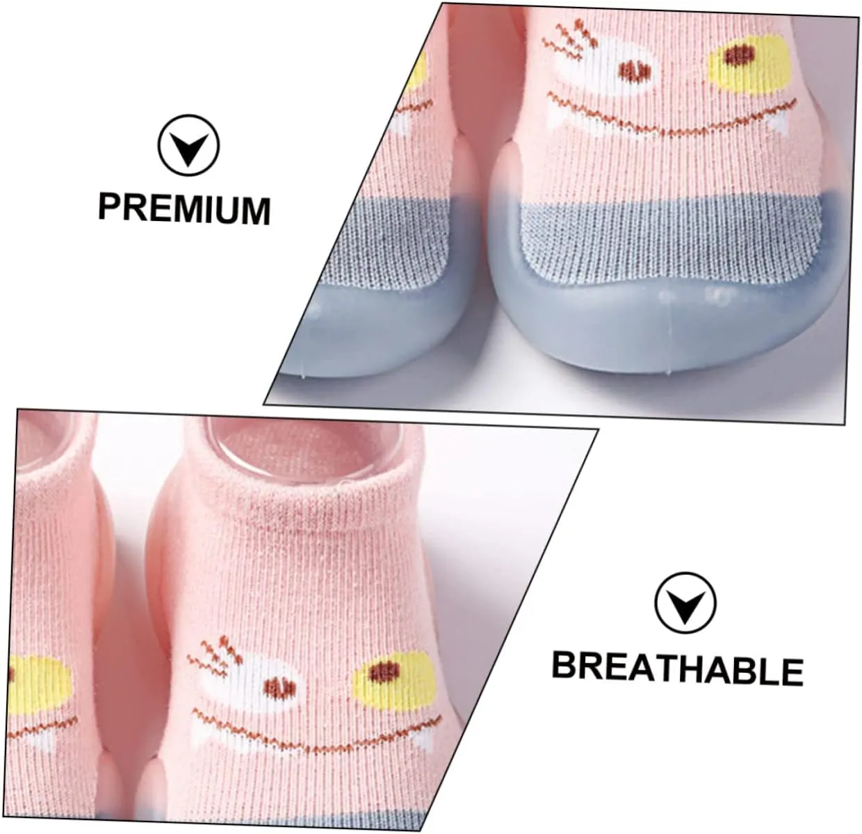 VALICLUD Socks Walking Slipper Socks Knitted Non Socks Soft First White Shoes Shoe Socks for Grip