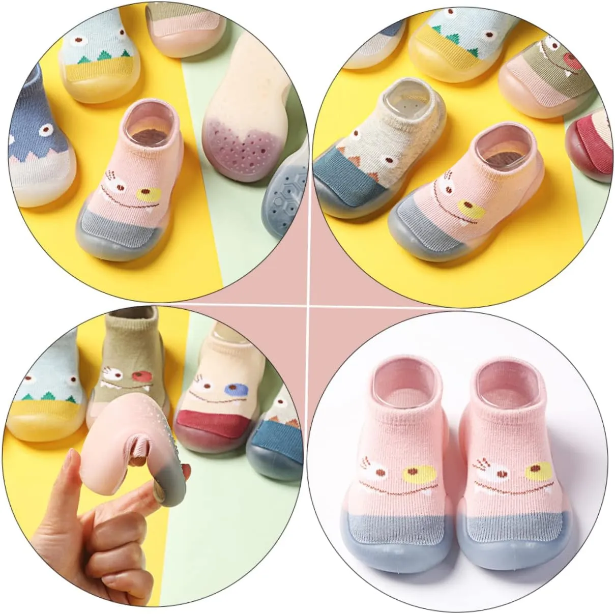 VALICLUD Socks Walking Slipper Socks Knitted Non Socks Soft First White Shoes Shoe Socks for Grip