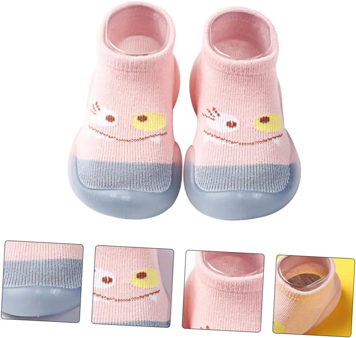 VALICLUD Socks Walking Slipper Socks Knitted Non Socks Soft First White Shoes Shoe Socks for Grip