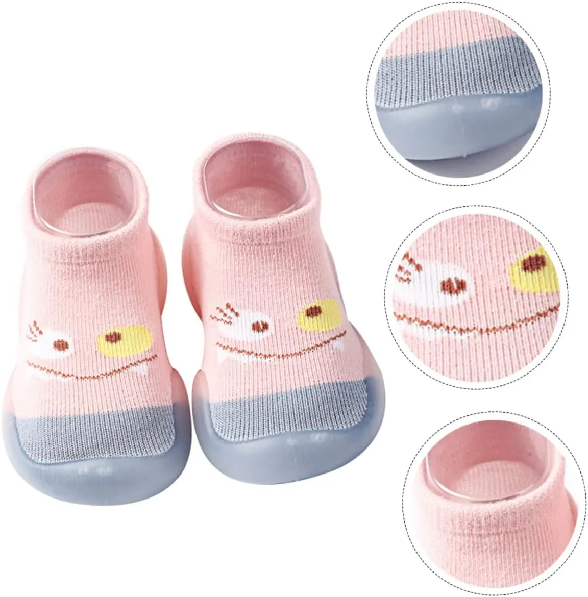 VALICLUD Socks Walking Slipper Socks Knitted Non Socks Soft First White Shoes Shoe Socks for Grip