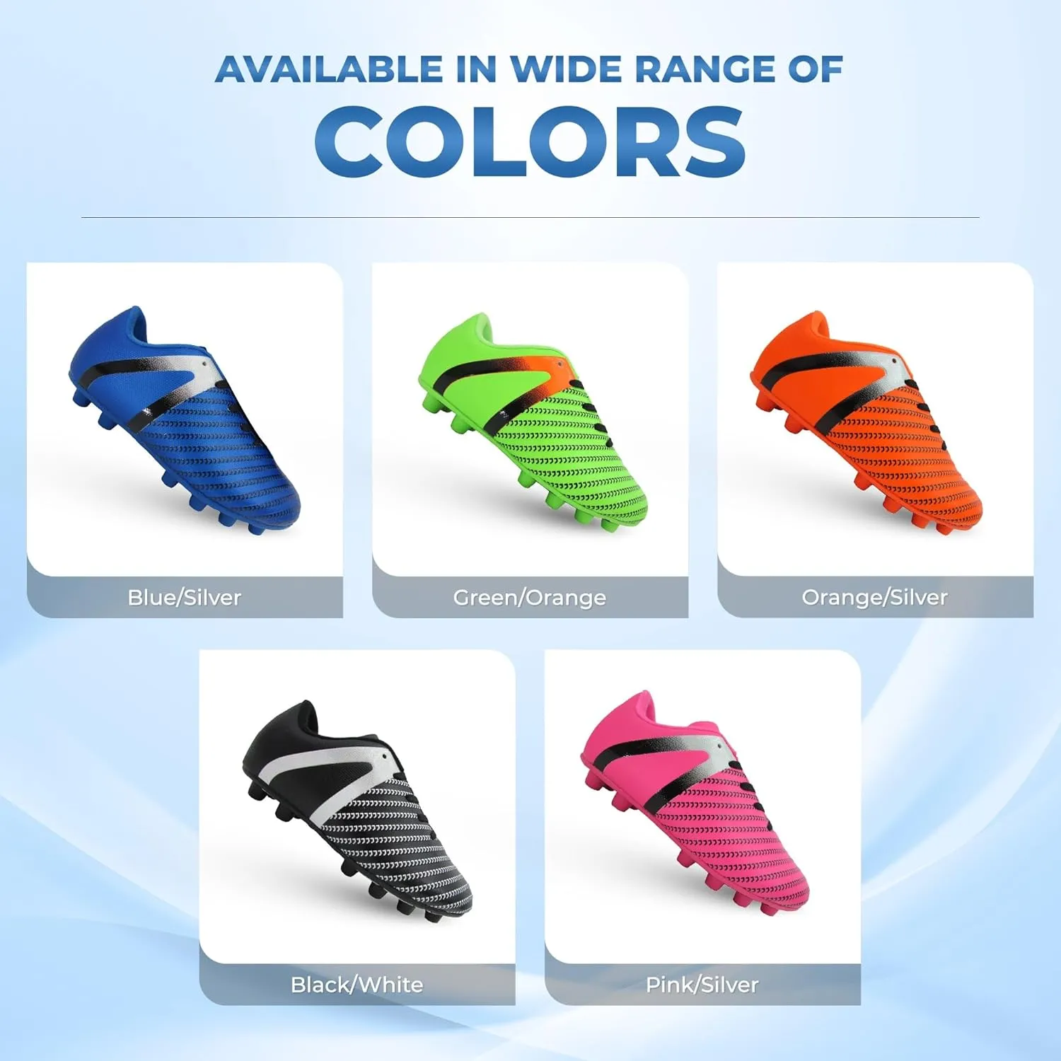 Vizari USA Impact Soccer Cleats for Kids  Youth Firm Ground Football Shoes | Breathable Design for Toddler, Little Kid & Big Kid Players
