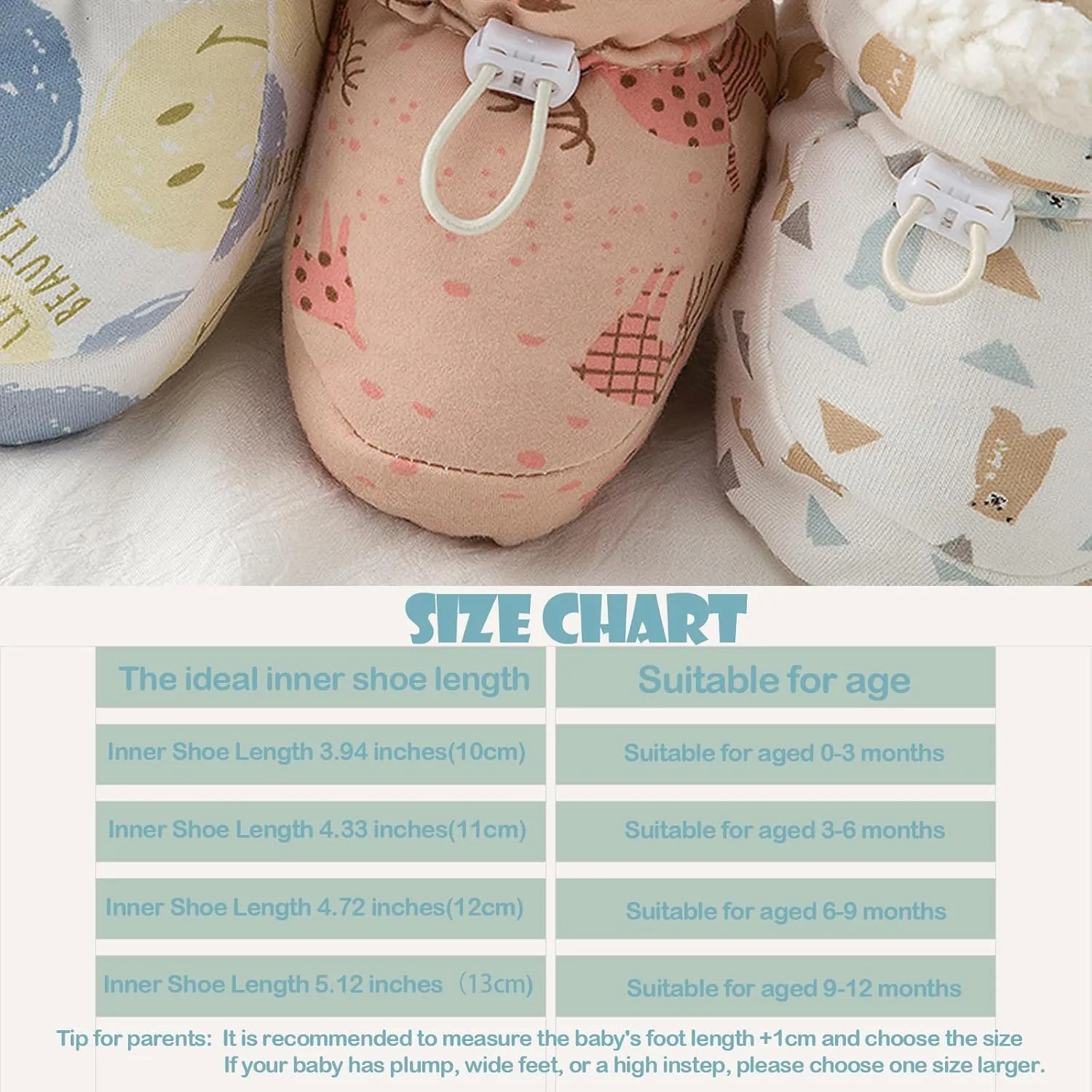 Warm Fur Baby Boots, Winter Snow Anti-Slip Soft Sole Warm Sock Shoes with Adjustable Drawstring