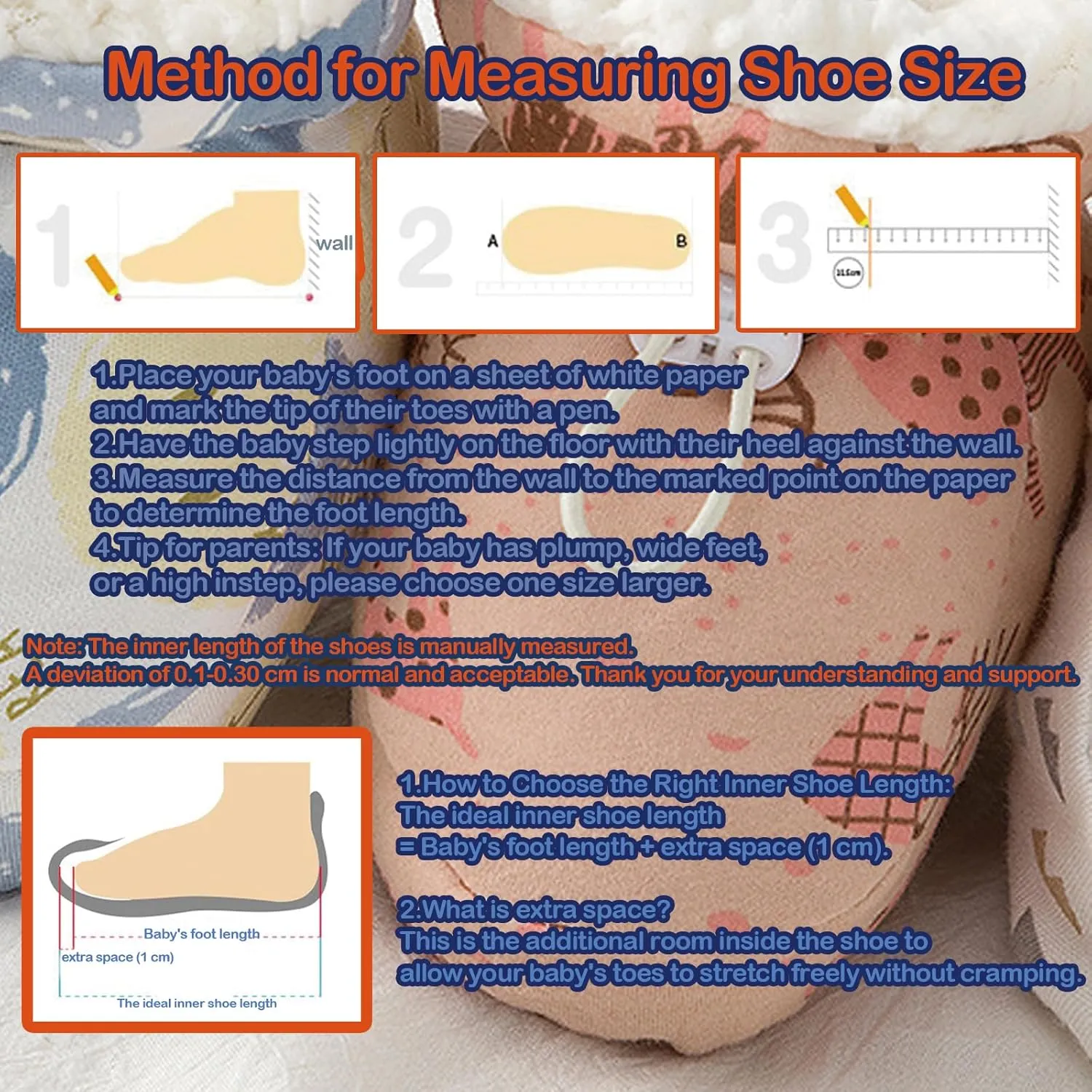 Warm Fur Baby Boots, Winter Snow Anti-Slip Soft Sole Warm Sock Shoes with Adjustable Drawstring
