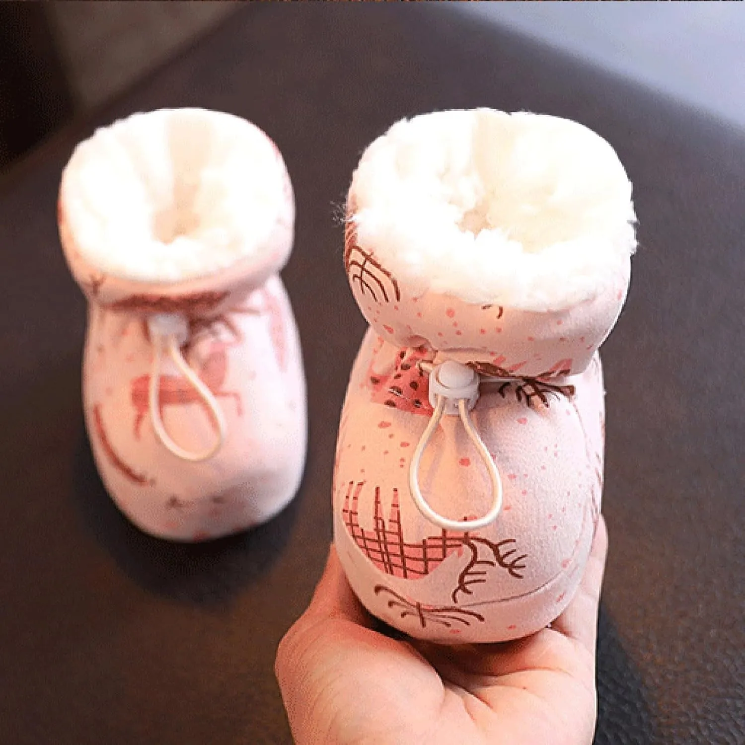 Warm Furry Baby Boots 2024 New Warm Cozy Fleece Baby Booties Winter Snow Anti Slip Soft Sole Warm Baby Boy Boots Size 1