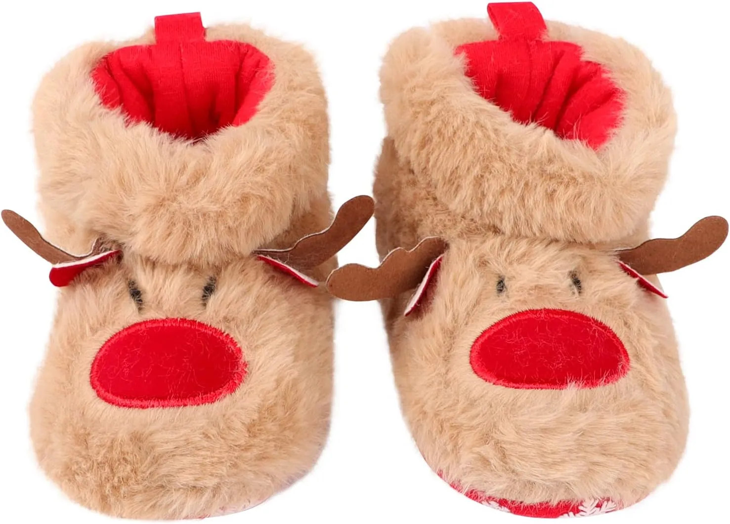 Winter Warm Baby Walking Shoes, Plush Cozy Baby Booties Non-skid Baby Sock Shoes Soft Soles for Infant Toddler Newborn Birthday Xmas Christmas Gift