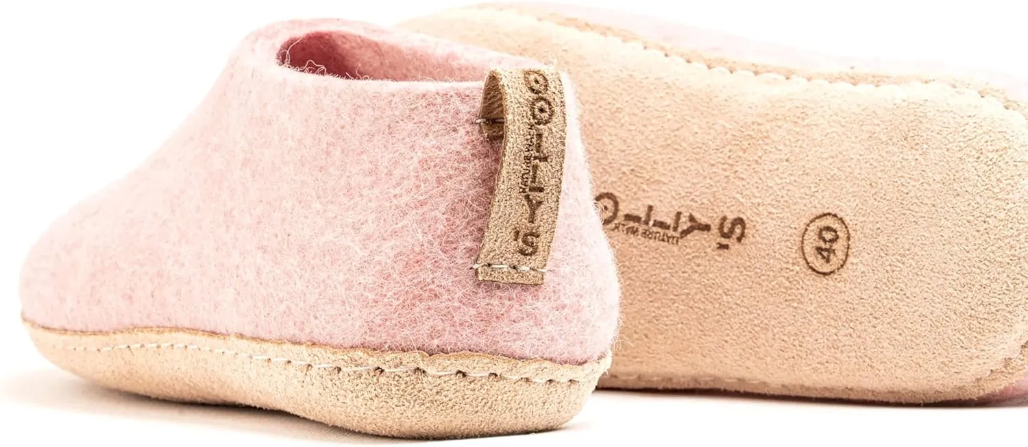 Woolly's Indoor Wool Shoes with Leather Sole | Premium New Zeland Wool | Handcrafted with Italian Design | Soft, Breathable & Ordor Free