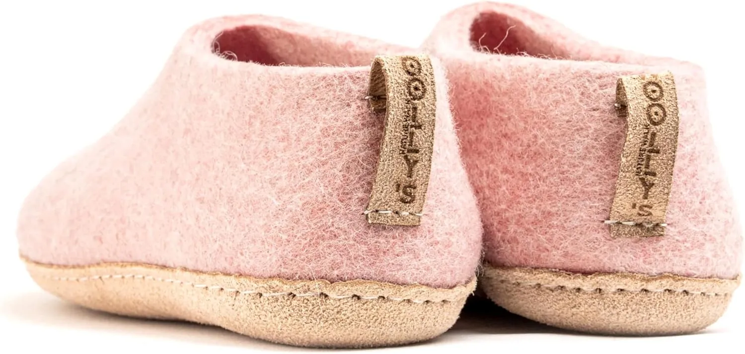 Woolly's Indoor Wool Shoes with Leather Sole | Premium New Zeland Wool | Handcrafted with Italian Design | Soft, Breathable & Ordor Free