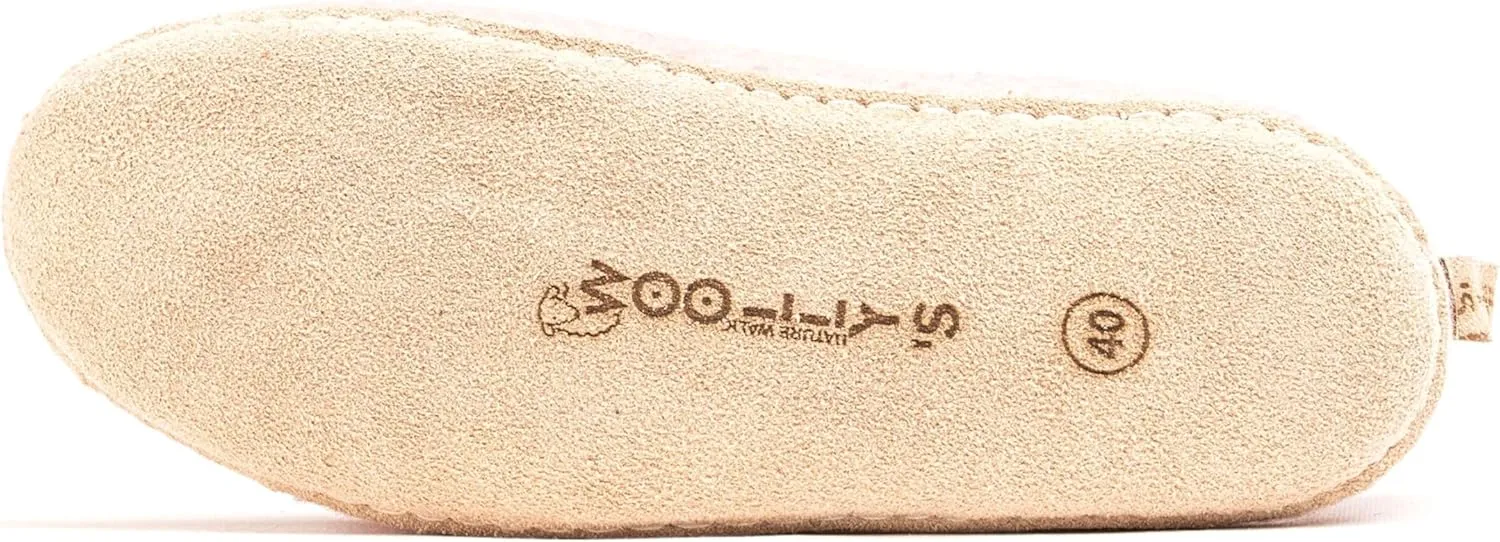 Woolly's Indoor Wool Shoes with Leather Sole | Premium New Zeland Wool | Handcrafted with Italian Design | Soft, Breathable & Ordor Free