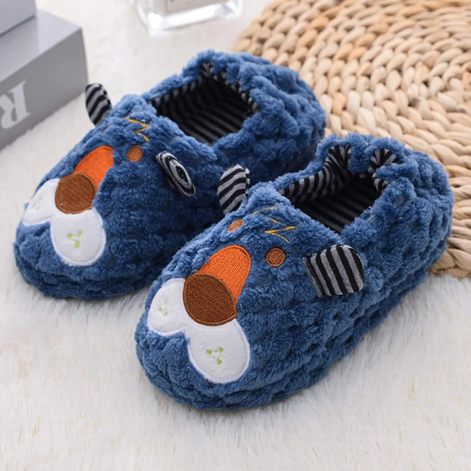 XIMIN Toddler Kids Baby Warm Shoes Boys Girls Cartoon Soft-Soled Slippers Soft Sole Anti-slip Slippers Lightweight Shoes