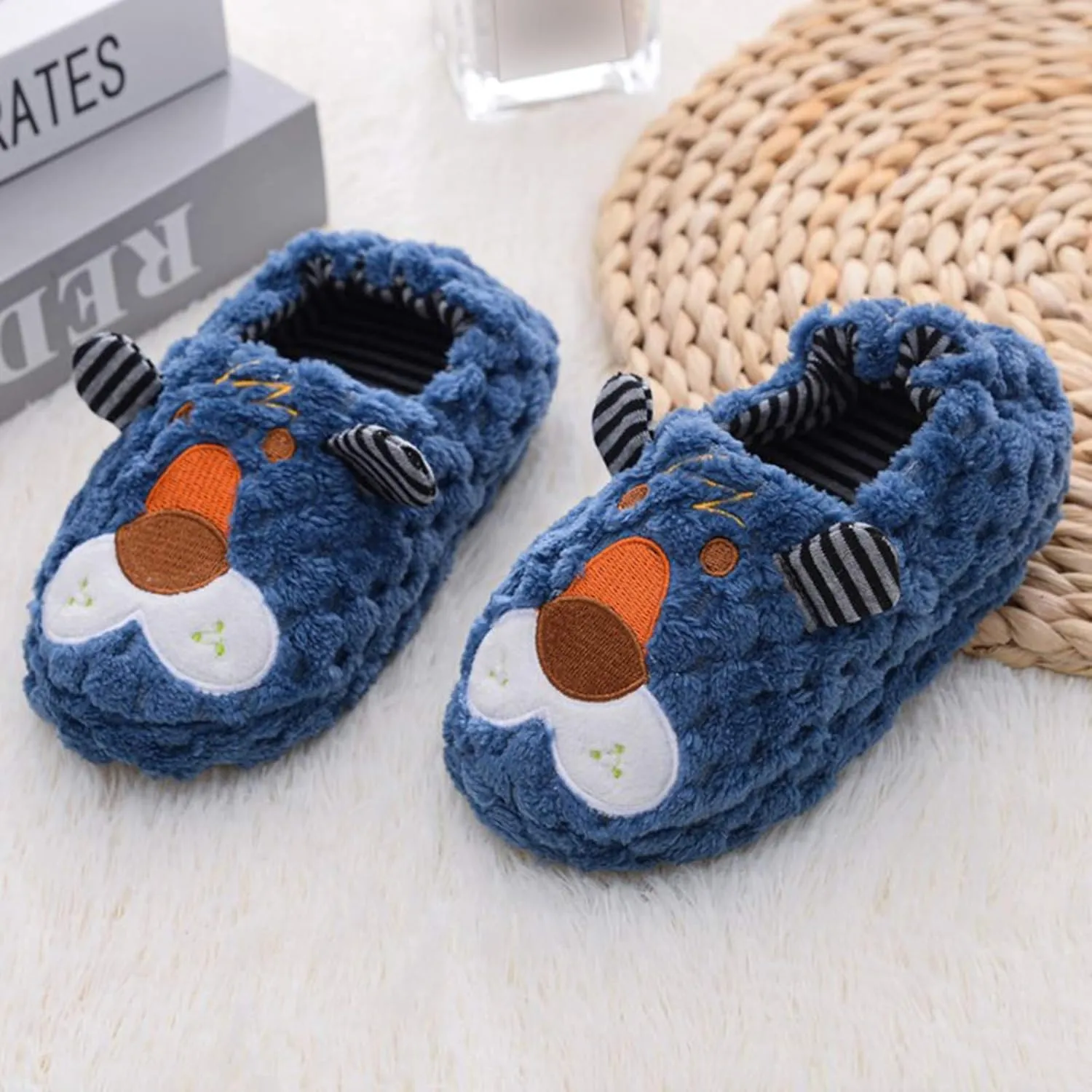 XIMIN Toddler Kids Baby Warm Shoes Boys Girls Cartoon Soft-Soled Slippers Soft Sole Anti-slip Slippers Lightweight Shoes