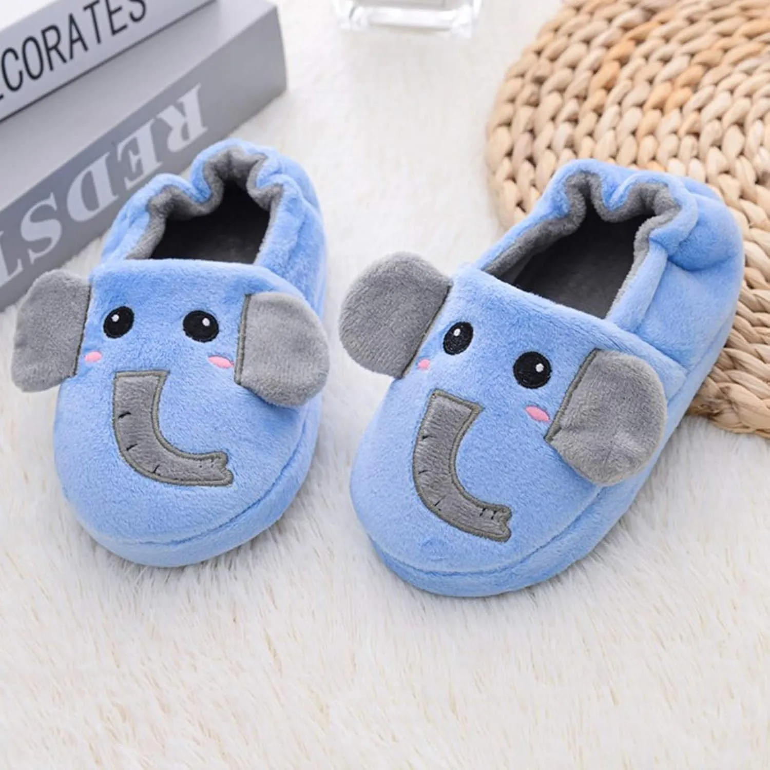 XIMIN Toddler Kids Baby Warm Shoes Boys Girls Cartoon Soft-Soled Slippers Soft Sole Anti-slip Slippers Lightweight Shoes