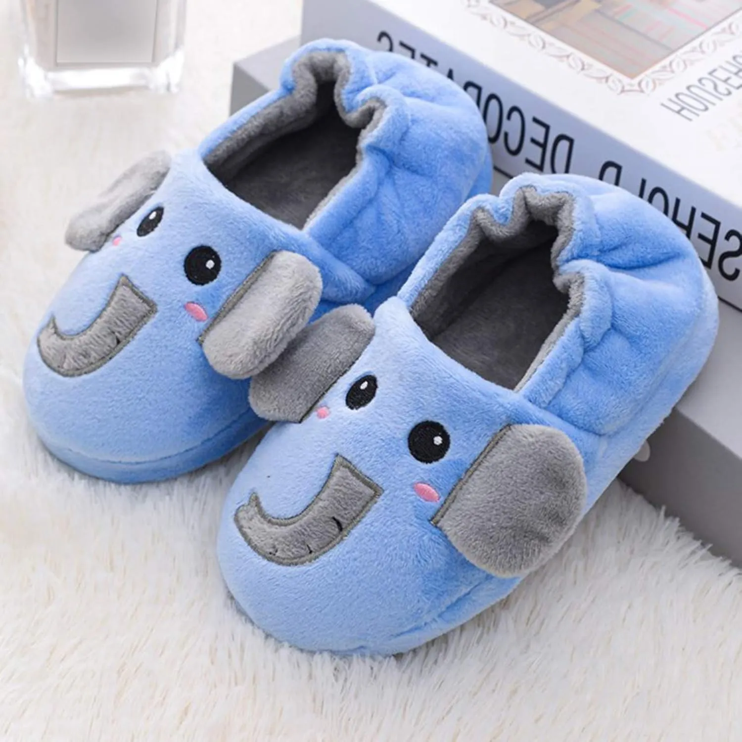 XIMIN Toddler Kids Baby Warm Shoes Boys Girls Cartoon Soft-Soled Slippers Soft Sole Anti-slip Slippers Lightweight Shoes