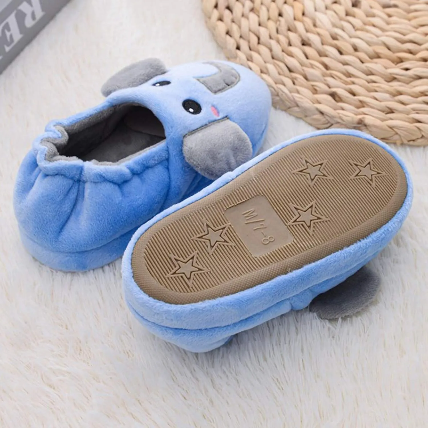 XIMIN Toddler Kids Baby Warm Shoes Boys Girls Cartoon Soft-Soled Slippers Soft Sole Anti-slip Slippers Lightweight Shoes