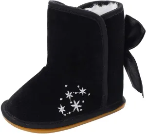 YIBLBOX Baby Infant Premium Soft Sole Anti-Slip Snow Boots with Bow Warm Winter Shoes Toddler Booties